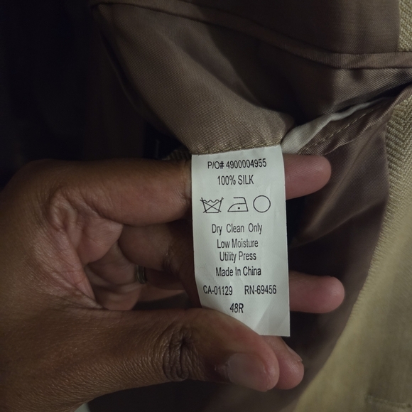 Ralph Lauren Men's Silk Tan Preppy Blazer Jacket Size 48R Old Money Quiet Luxury - Picture 8 of 10